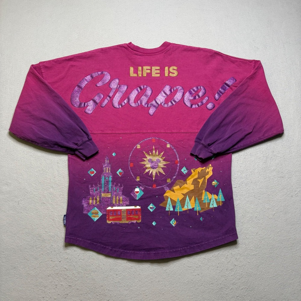 Disney Spirit Jersey Womens Small Pink Purple Food & Wine Festival Life is Grape